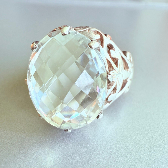 Jewelry - Grand Prasiolite 9.06 CT Solitaire Green Amethyst 925 Sterling Silver Ring